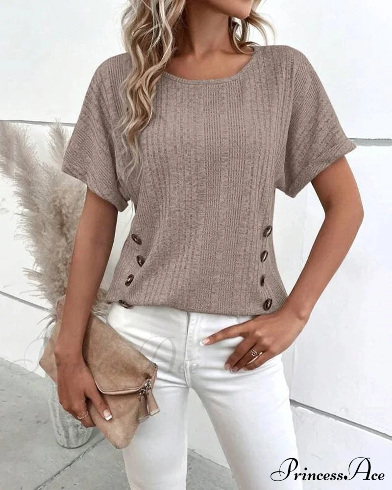 with Button Batwing Tee Arm Detail - Image 6