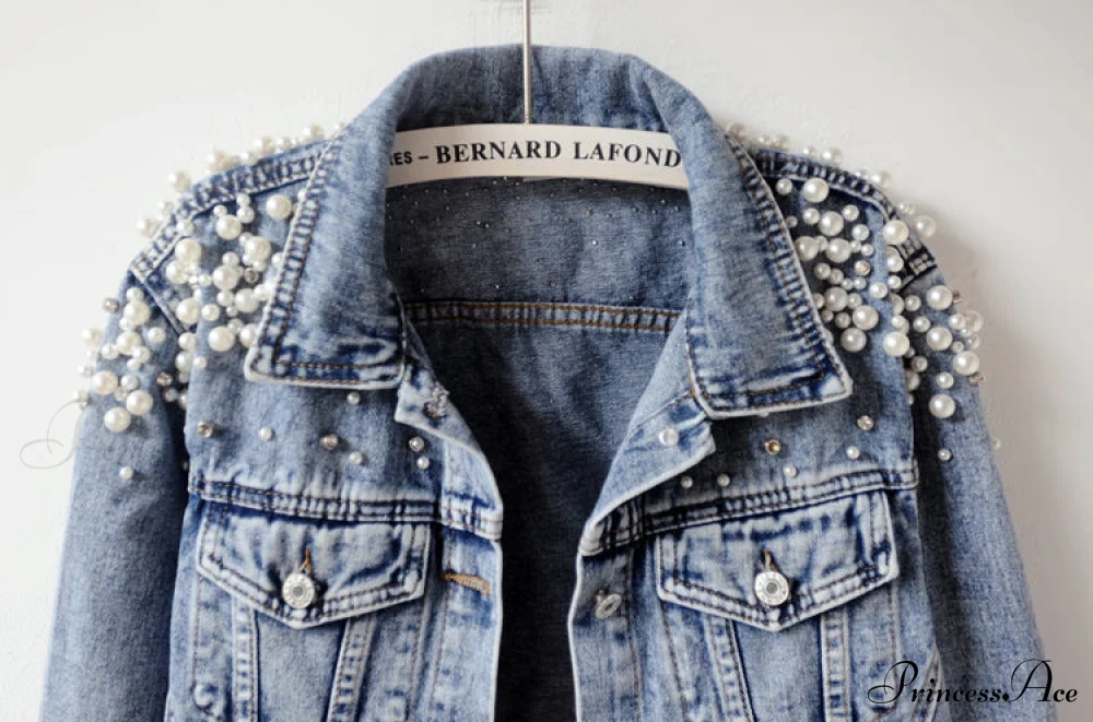 with Detailing New Autumn Women's Jacket Pearl - Denim Collection - Image 6