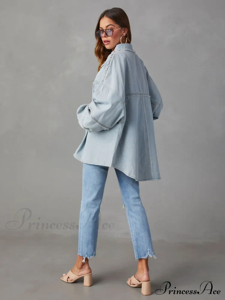 with Raw Jacket Dropped Hem Shoulder - Image 10