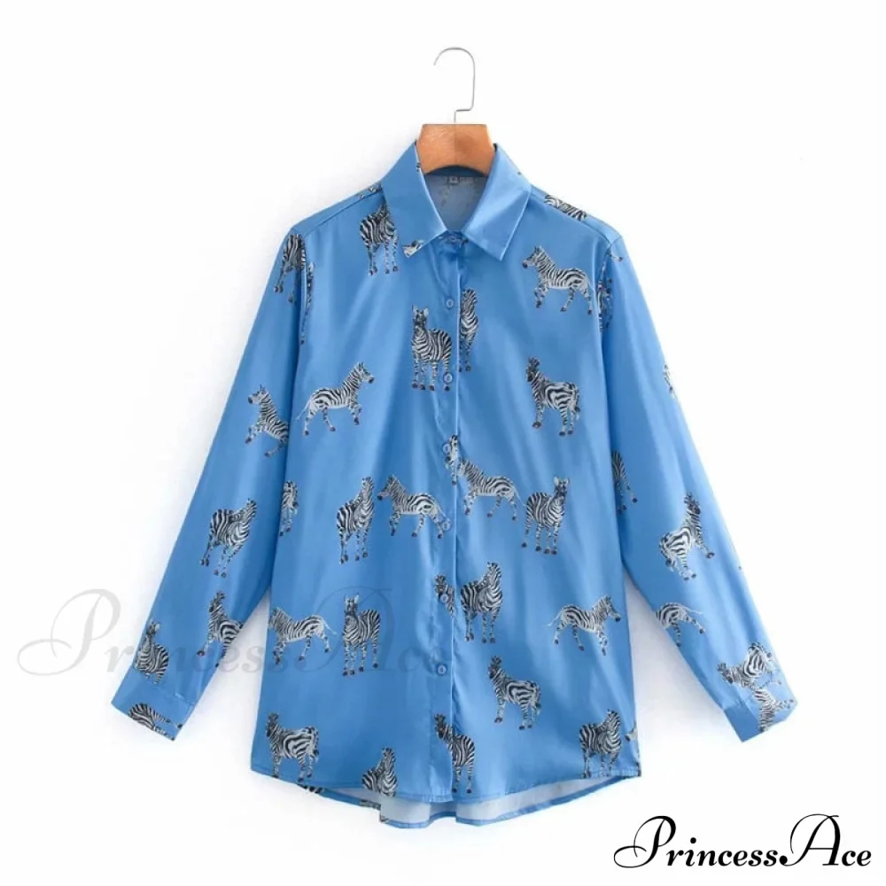 with Satin Blouse Design Arm - Long Women's Zebra Top - Image 10