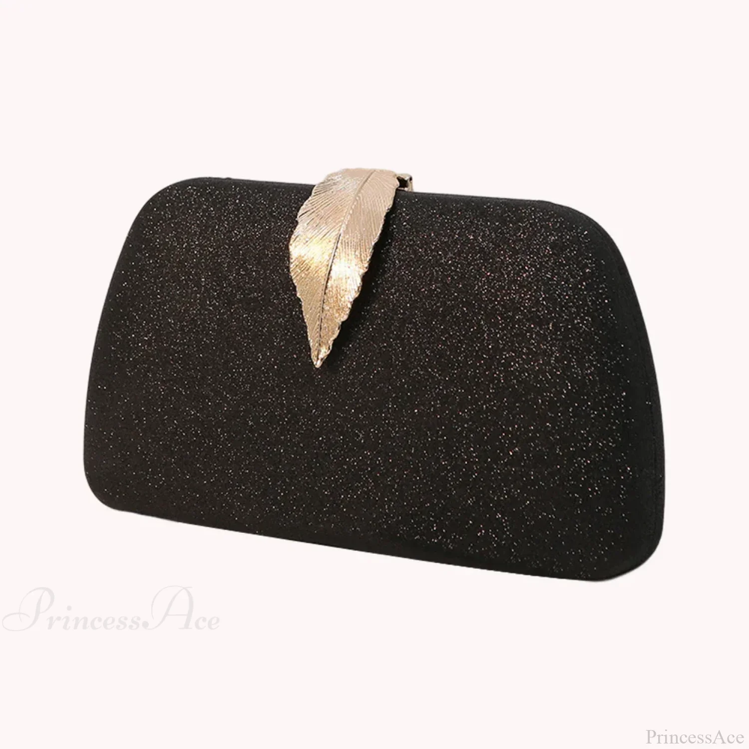 Women Leaf Design Clutch Bag Bling Chain Purse - Image 3