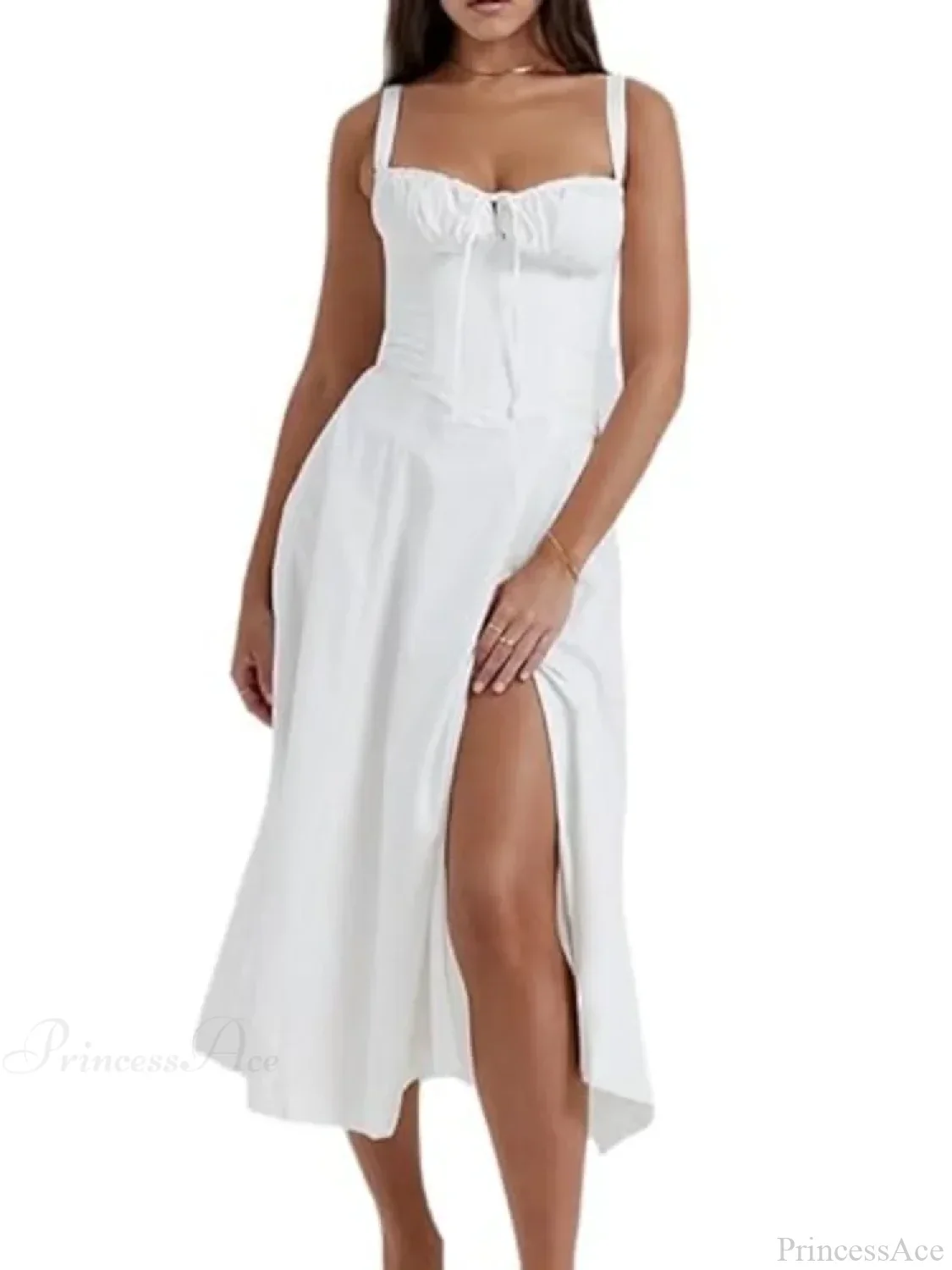Boho Spaghetti Straps Tie Front Floral Dress - Image 7