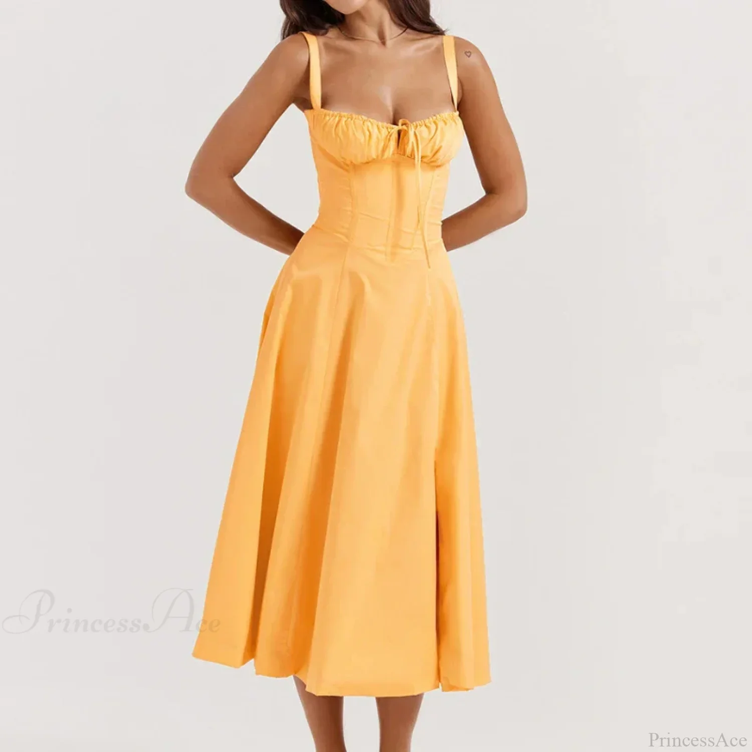 Boho Spaghetti Straps Tie Front Floral Dress - Image 8