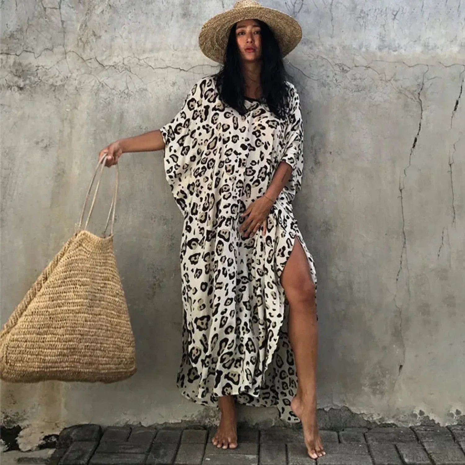 Women Swimsuit Kaftan Tunic Beach Cover Up - Image 5