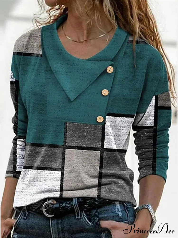 Geometric Print Long Sleeve T-Shirt - Image 7