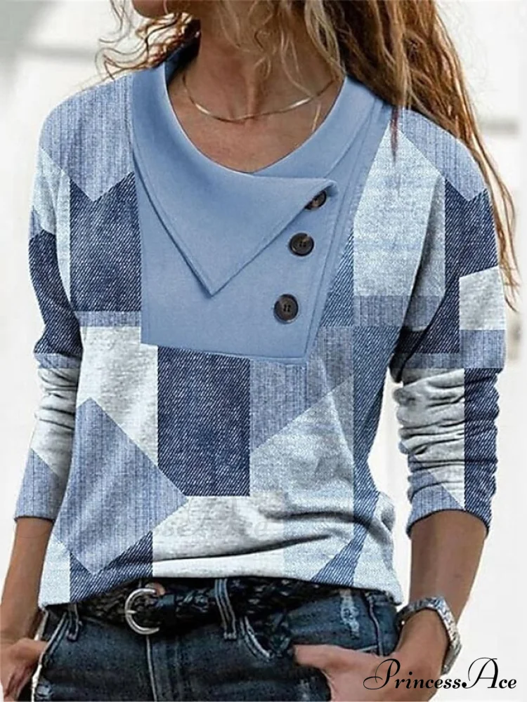 Geometric Print Long Sleeve T-Shirt - Image 8