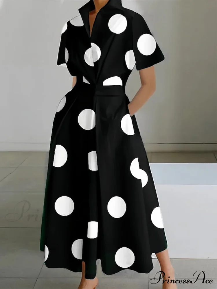 Women's Gown Neckline Button with Full-Length Casual and Blouse Pocket - Image 4