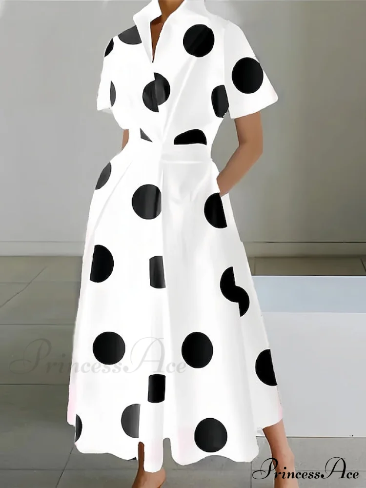 Women's Gown Neckline Button with Full-Length Casual and Blouse Pocket - Image 5