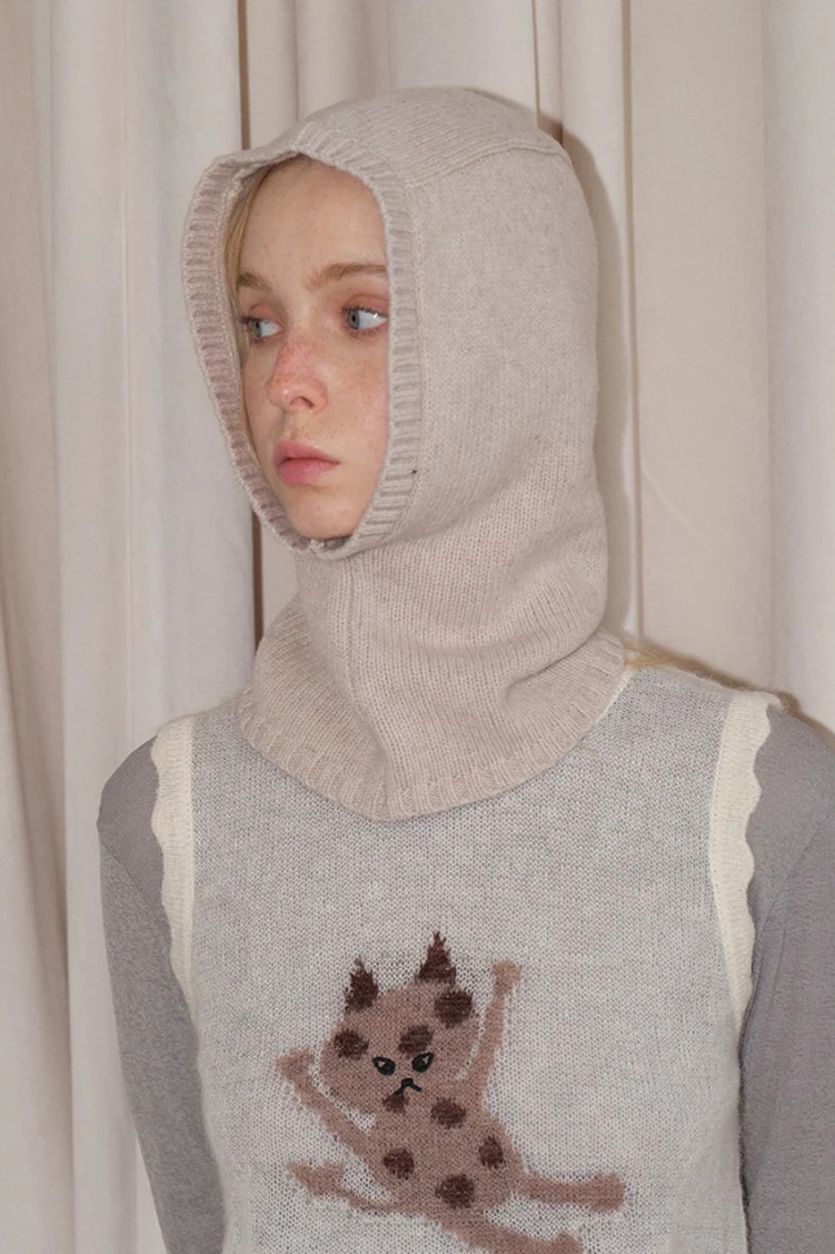 Wool Balaclava One-Piece Warm Knitted Hat - Image 8