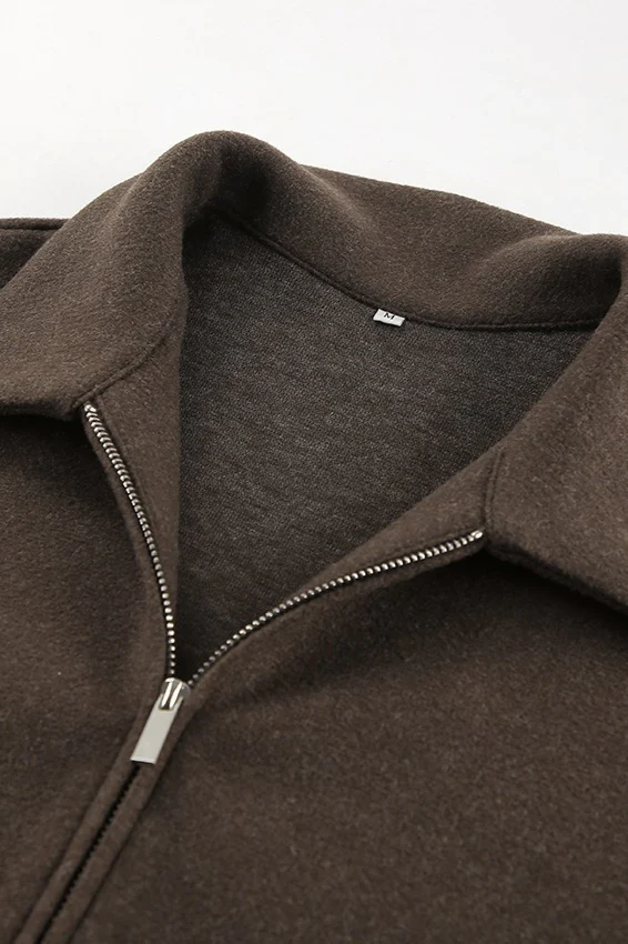 Wool Blend Cropped Casual Jacket - Image 4