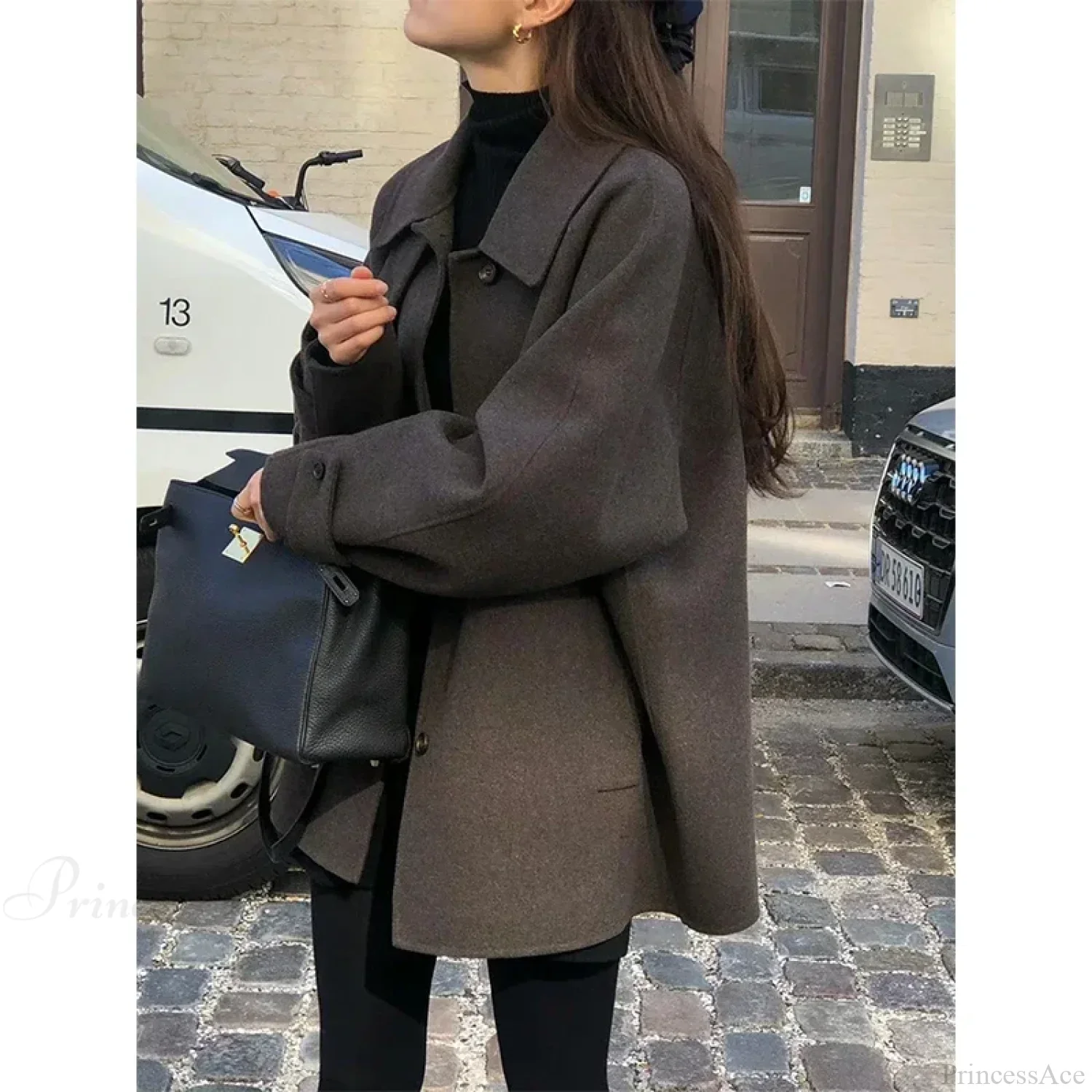 Wool Blends Vintage Korean Streetwear Overcoat - Image 2