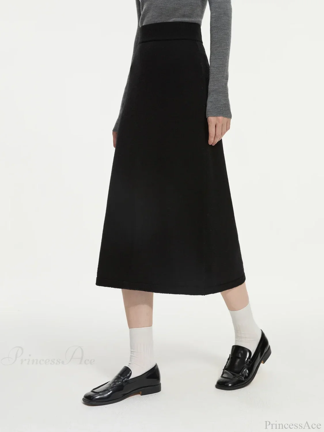 Wool Gray Turtleneck Sweater Skirt Sweater - Image 5