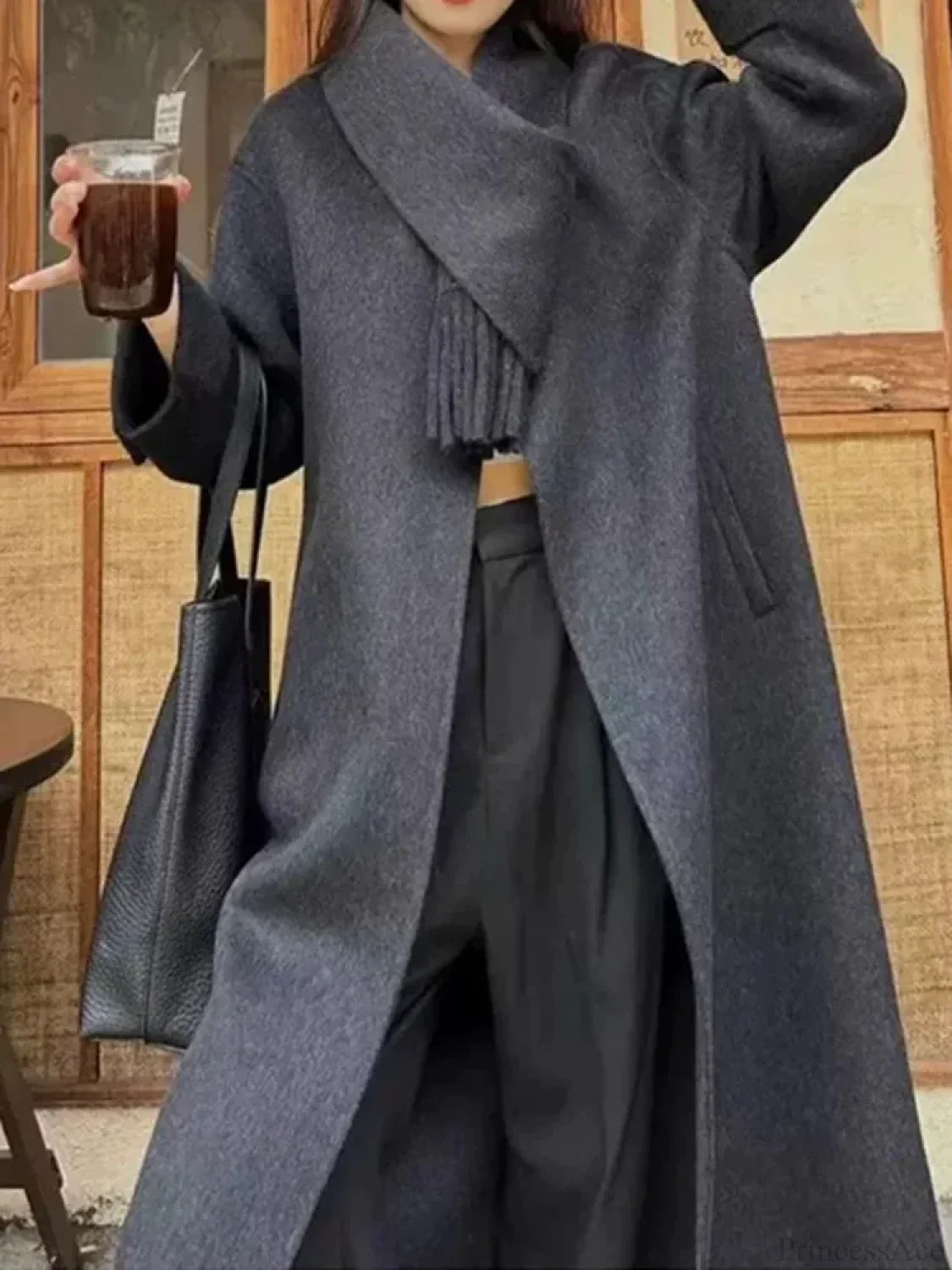 Woolen Single Button Full Sleeve Overcoat - Image 4