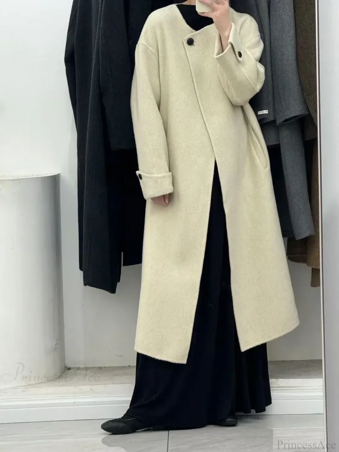 Woolen Single Button Full Sleeve Overcoat - Image 5