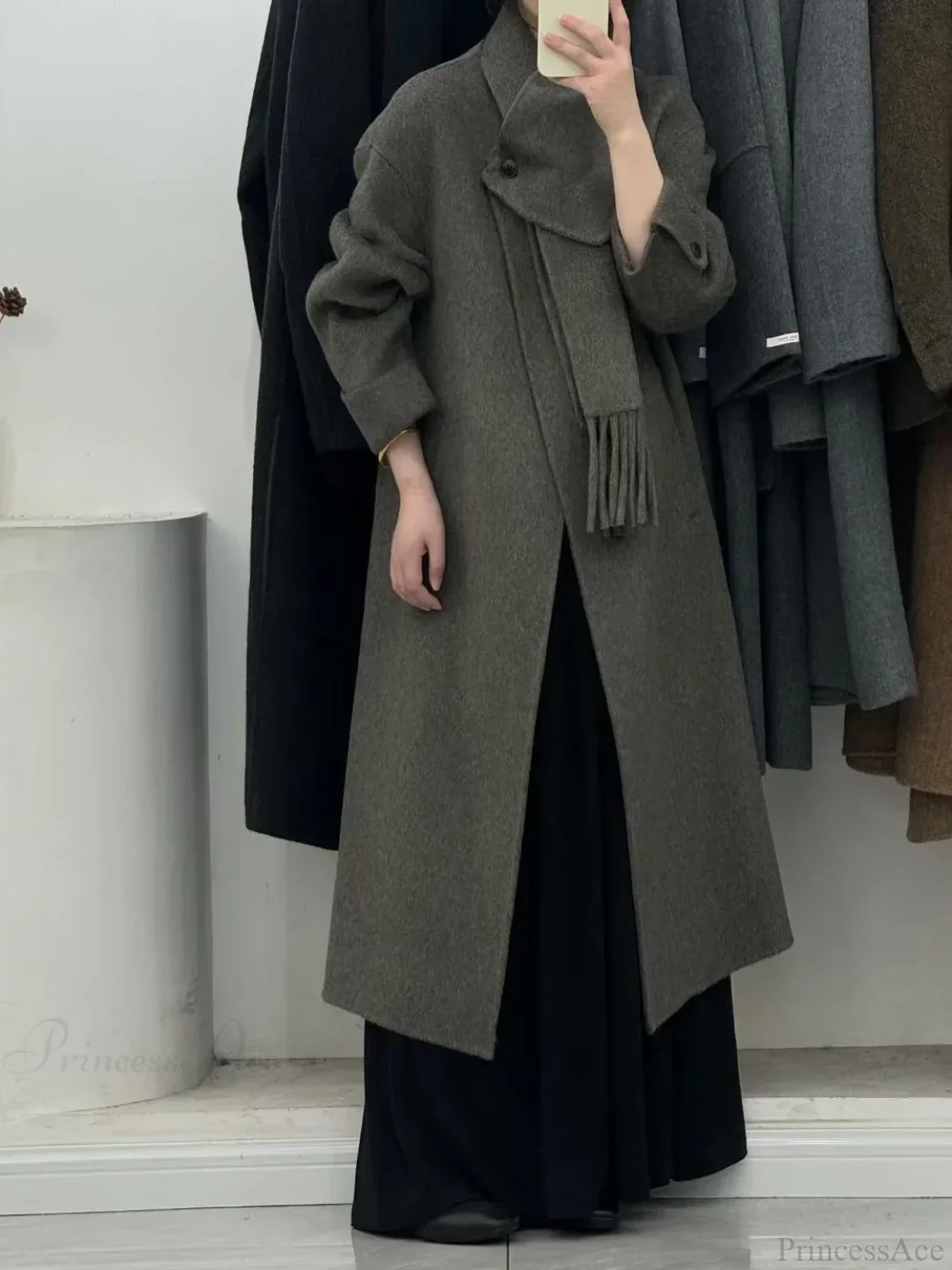 Woolen Single Button Full Sleeve Overcoat - Image 7