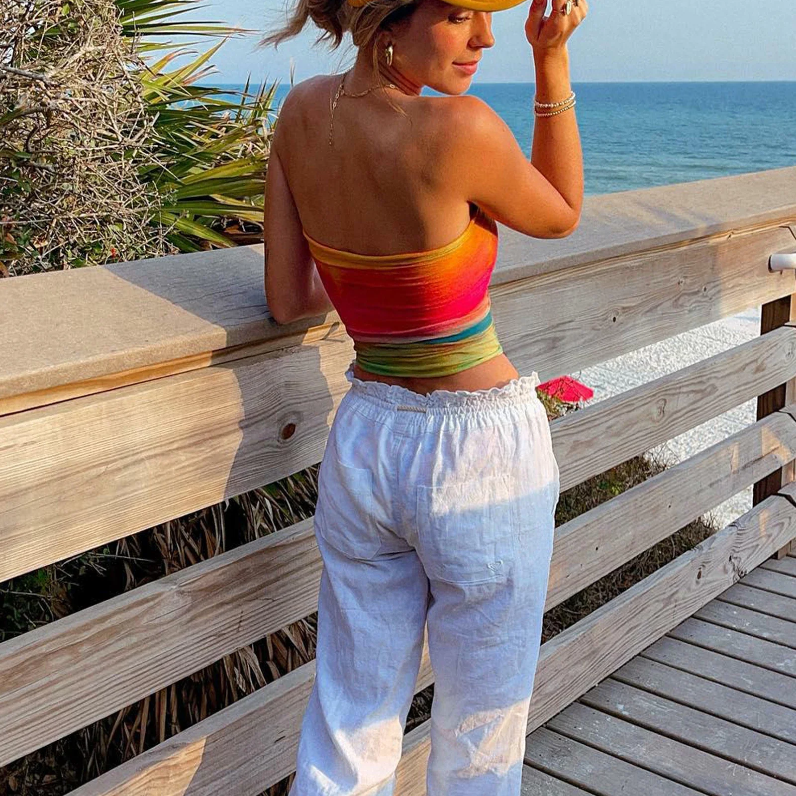 Wrap Chest Strapless Crop Top - Image 3