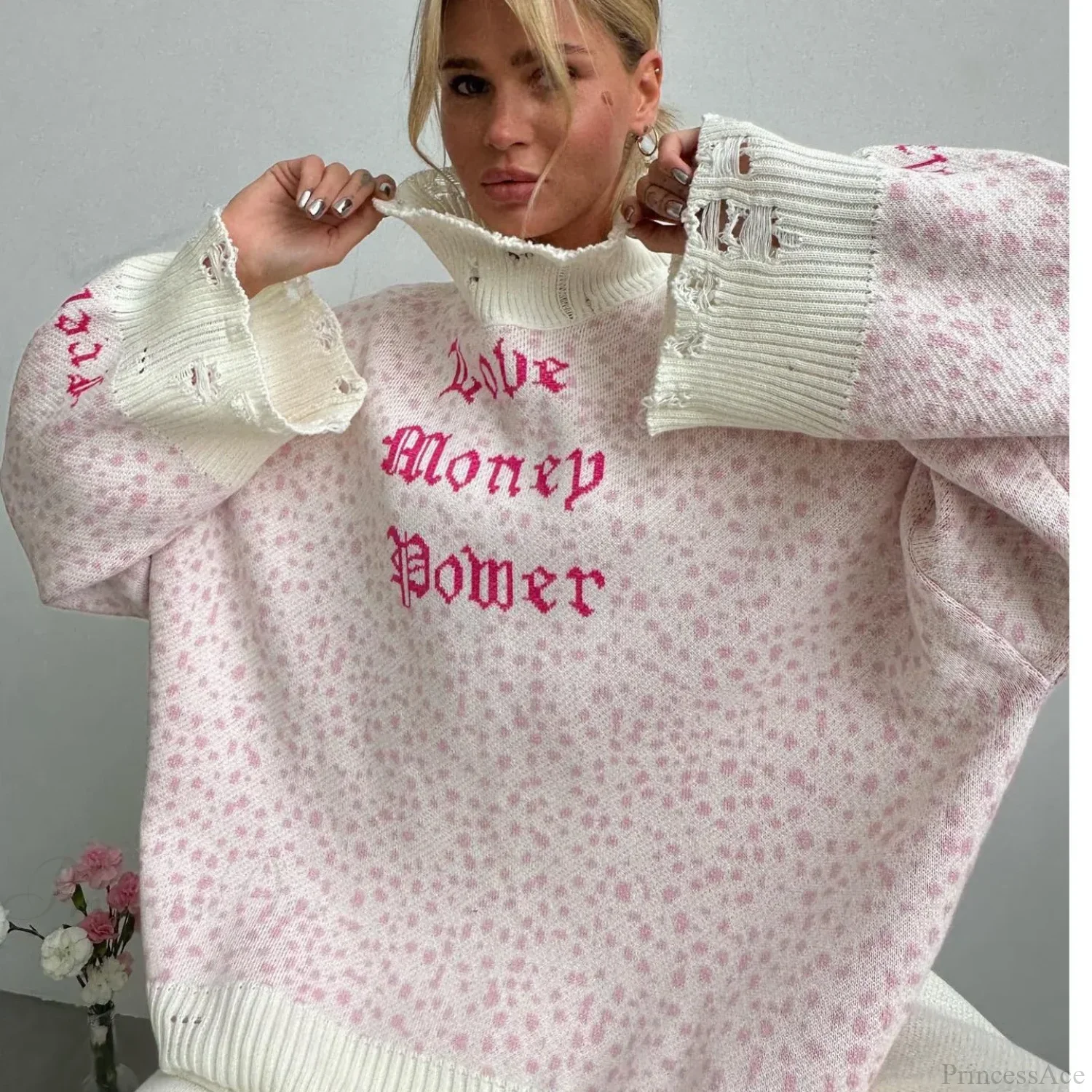 Y2K Baggy Ripped Knit Sweater - Image 3