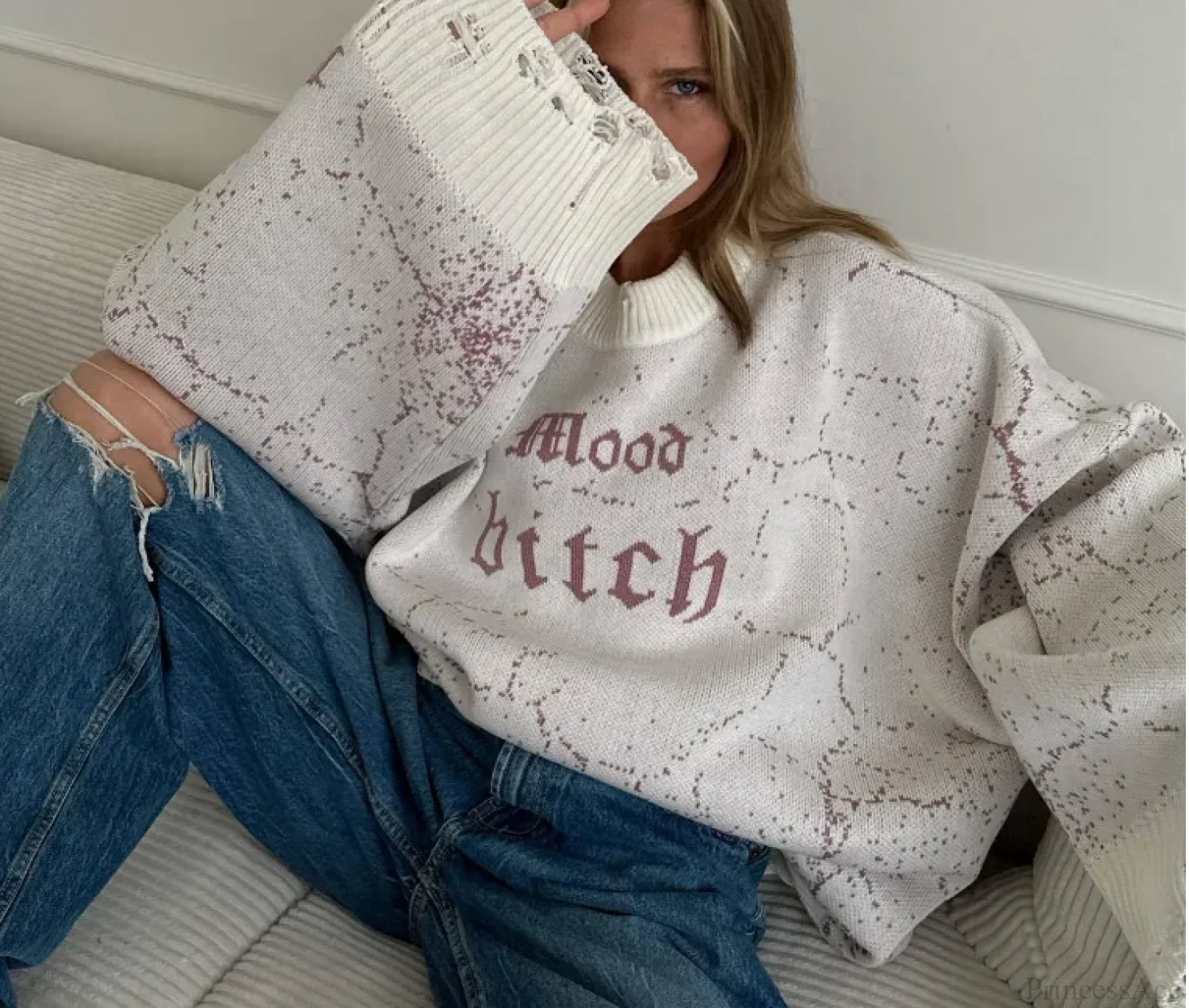 Y2K Baggy Ripped Knit Sweater - Image 7