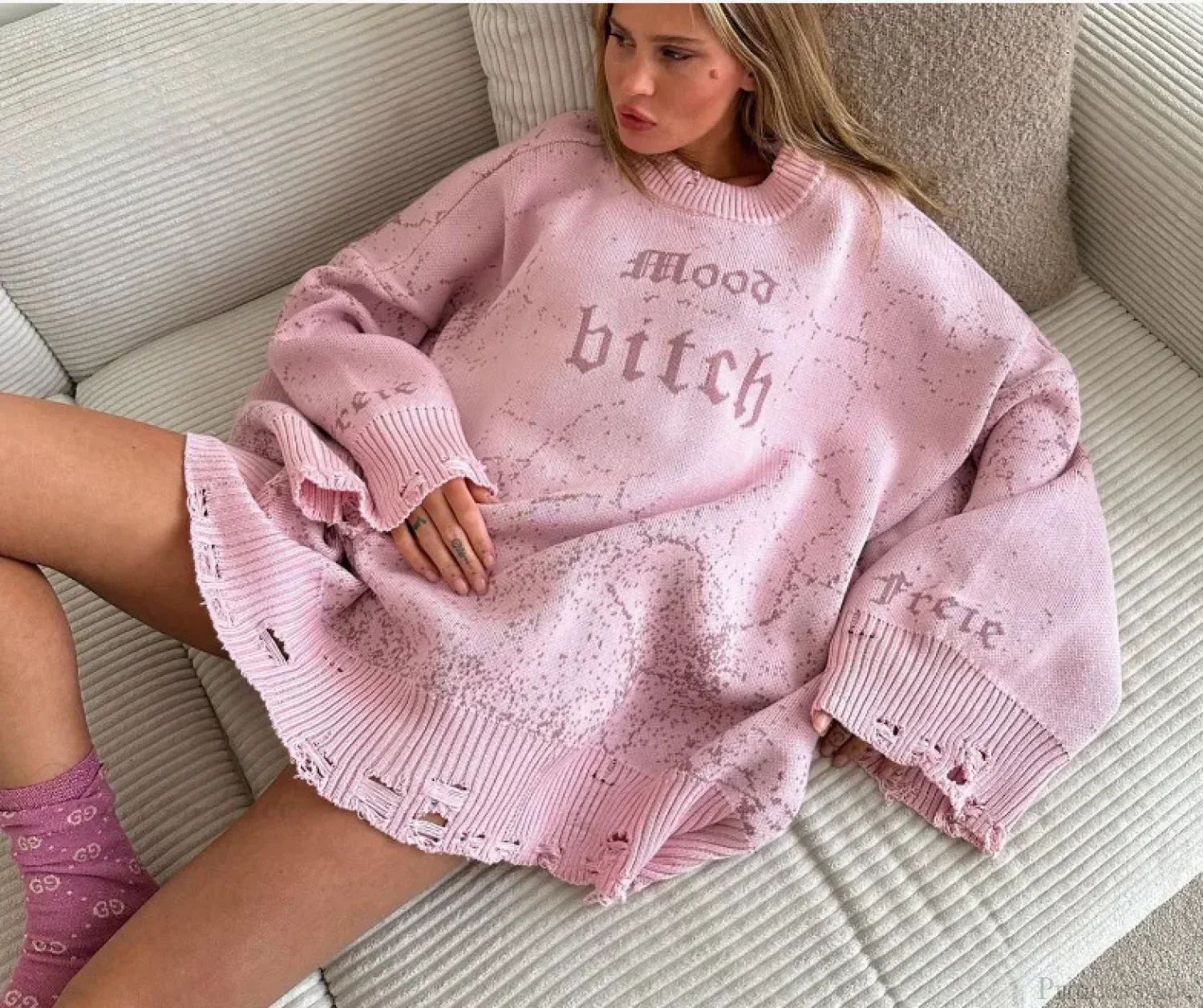 Y2K Baggy Ripped Knit Sweater - Image 8