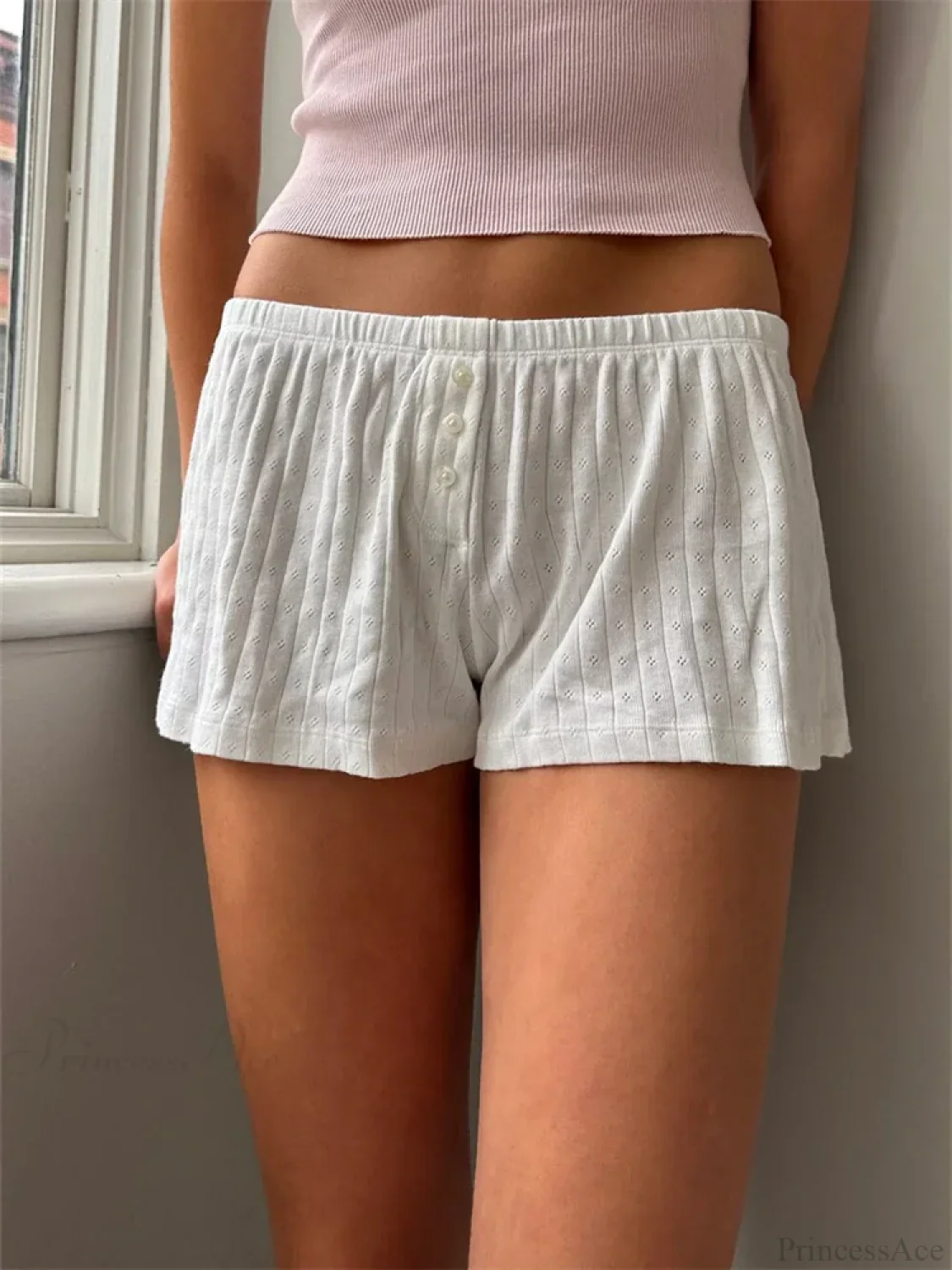 Y2K Button Lace Vintage Short - Image 3