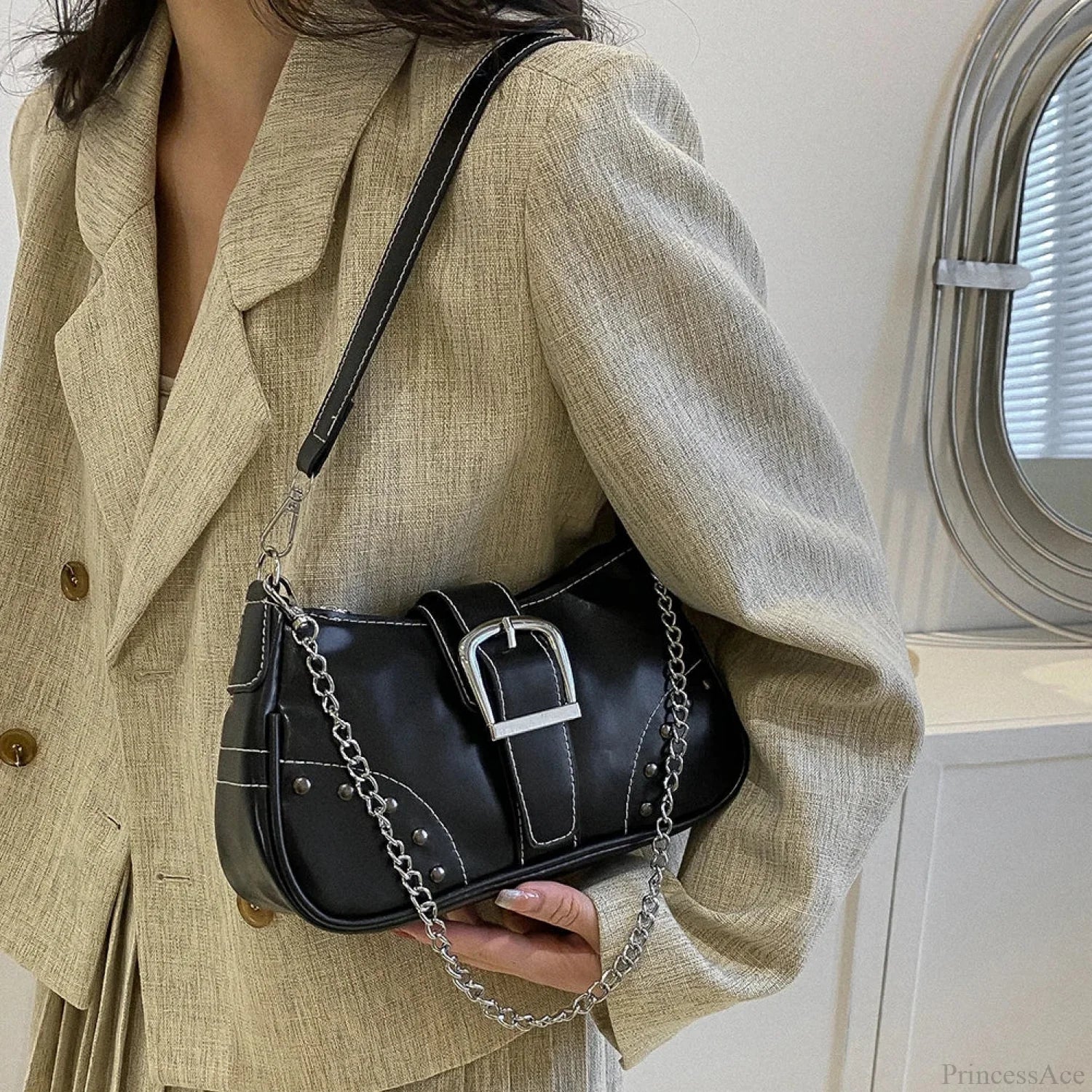 Y2K Cool Style Chain Shoulder Bag - Image 7