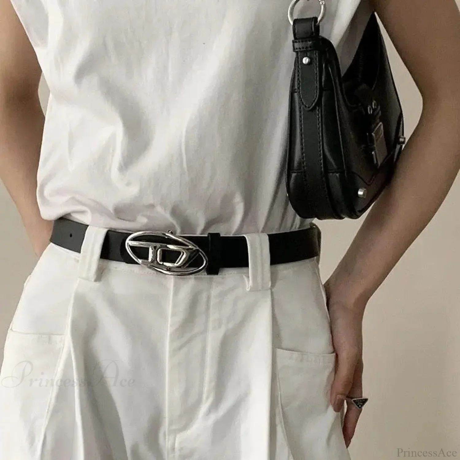 Y2K Gothic Basic Informal Moon Star Belt - Image 2