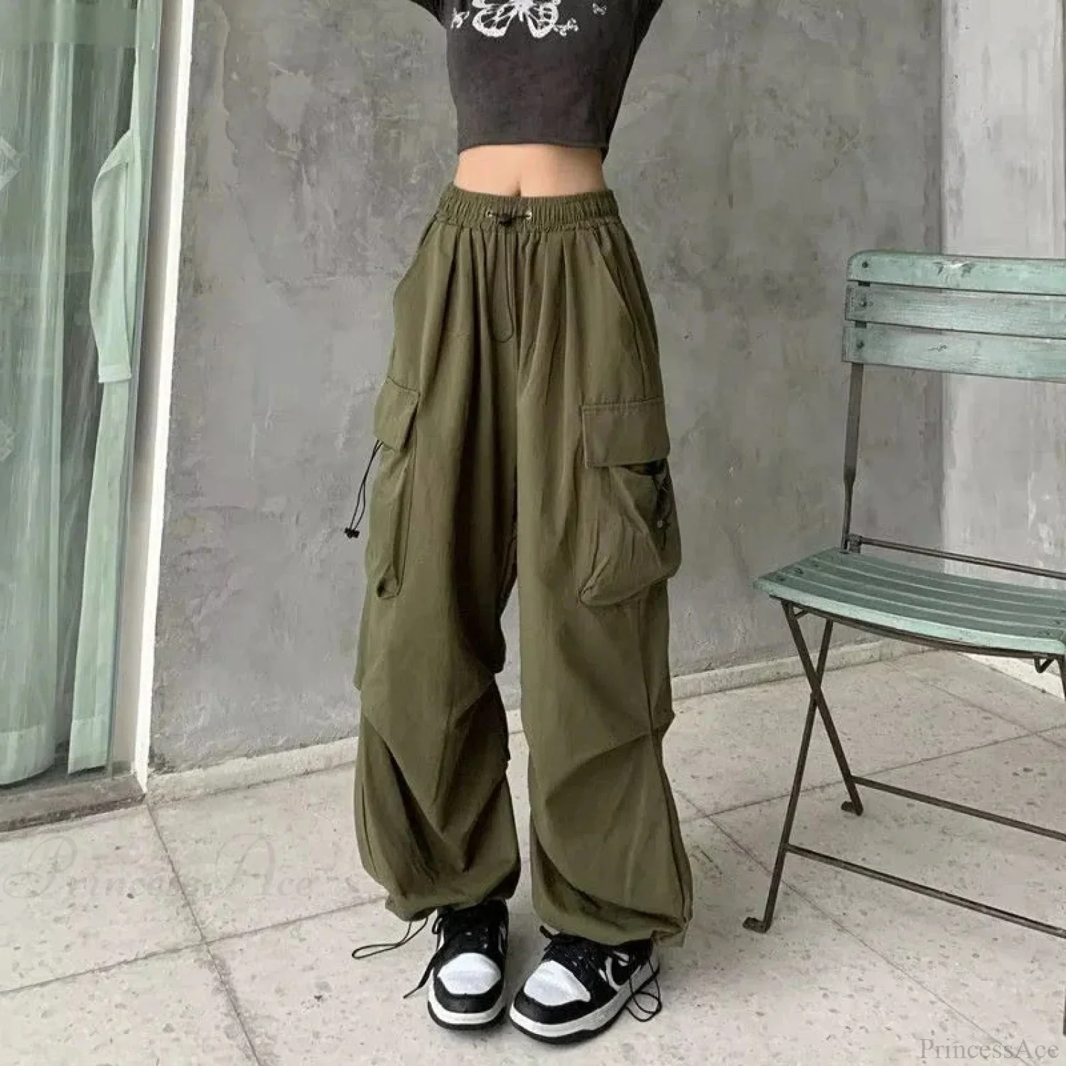 Y2K Gothic Parachute Dark Pant - Image 5