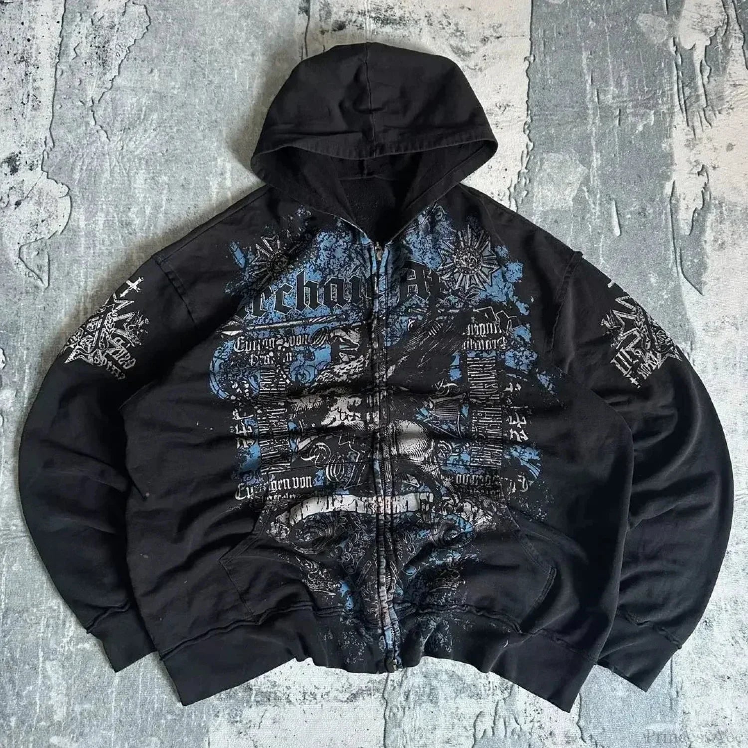 Y2K Gothic Skull Zipper Hoodie - Image 5