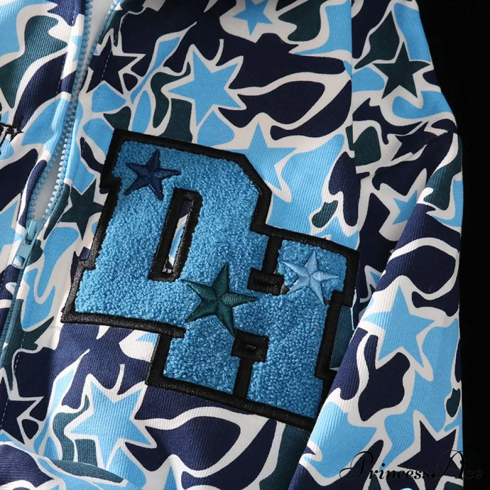 Y2k Hoodie Demon Streetwear Camouflage Up Embroidery Oversized Harajuku Zip Women - Image 3