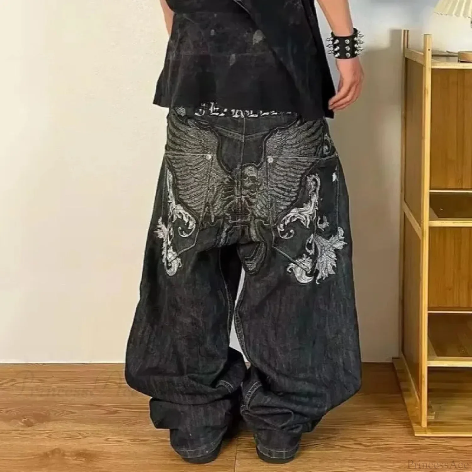 Y2K Mysterious Embroidery Baggy Pant - Image 2