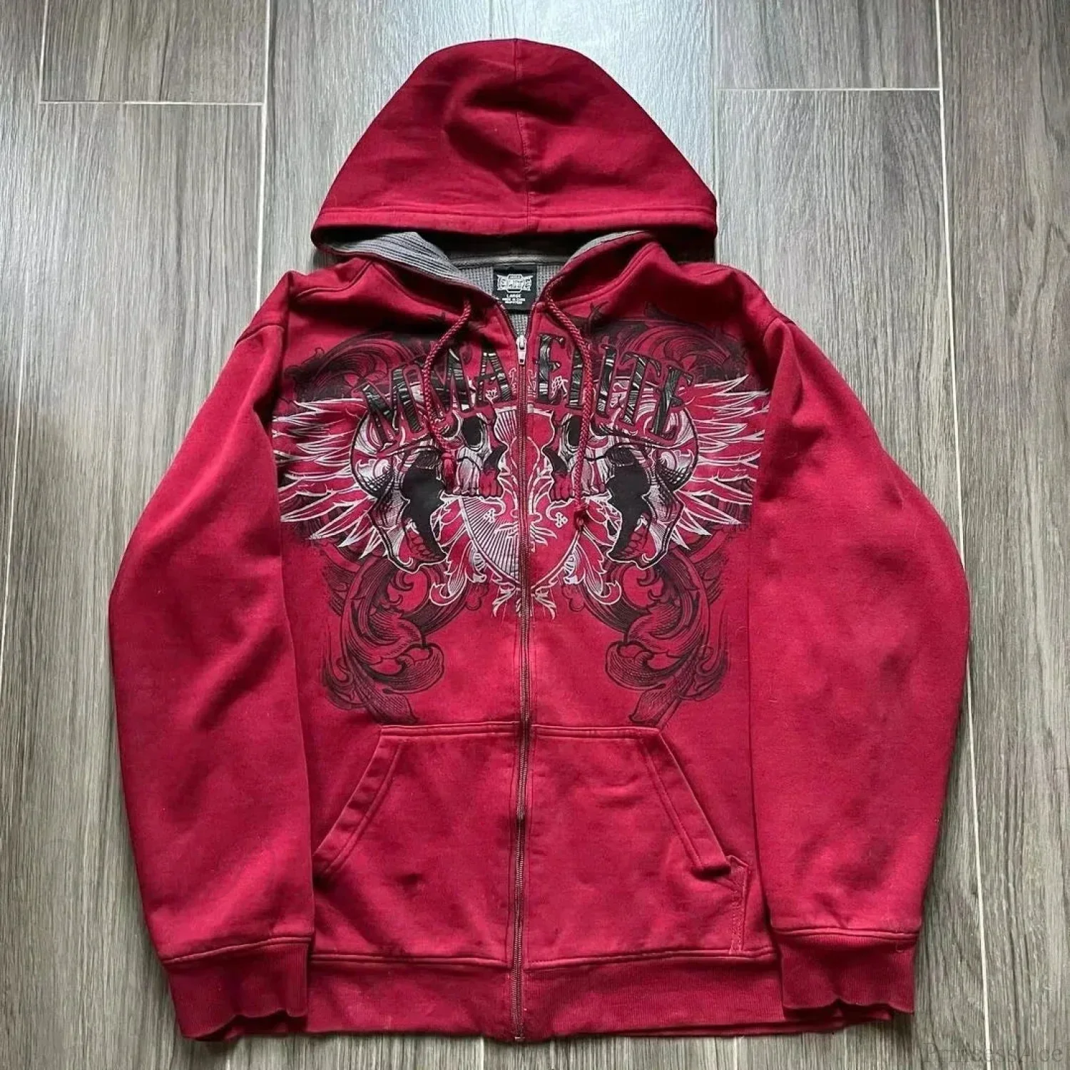 Y2K Mysterious Needlework Zipper Hoodie - Image 4