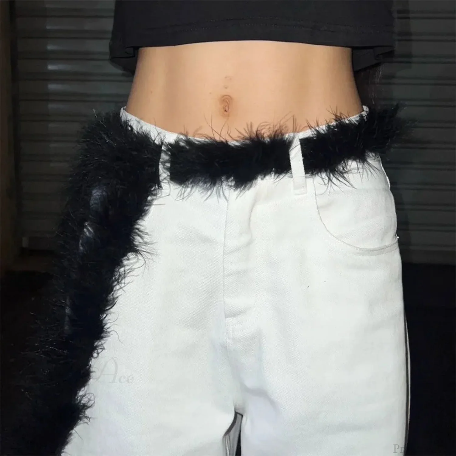 Y2K Mysterious Rebellious Furry Plush Waist Chain Belt - Image 5