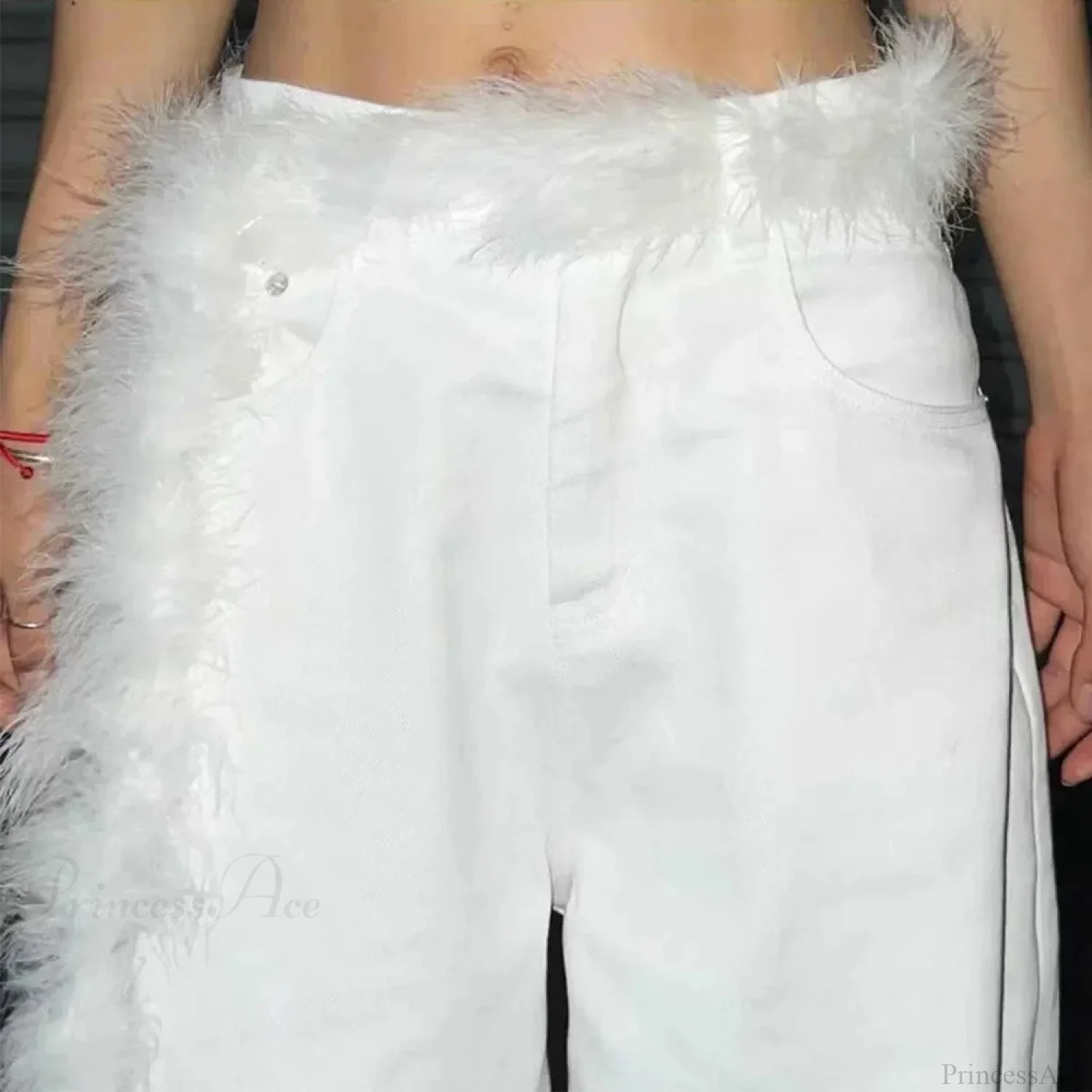 Y2K Mysterious Rebellious Furry Plush Waist Chain Belt - Image 7