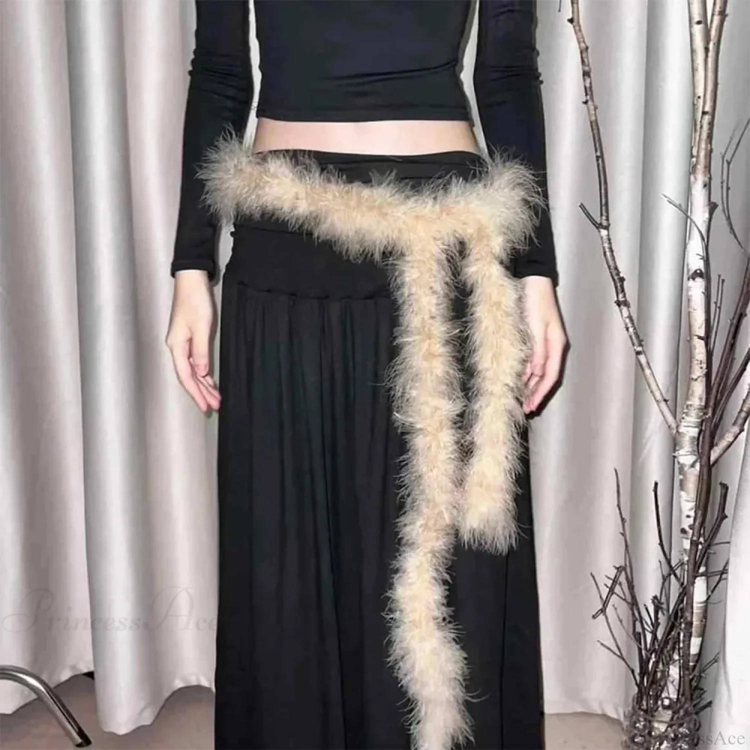 Y2K Mysterious Rebellious Furry Plush Waist Chain Belt - Image 9