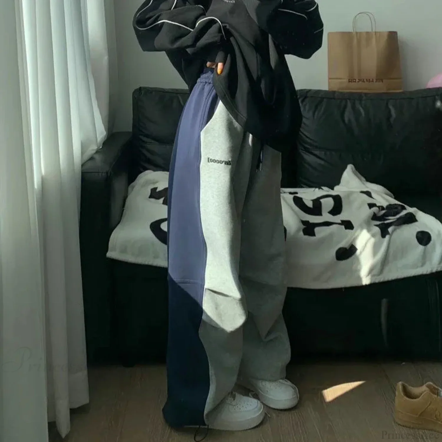 Y2K Patchwork Sweatpants Oversized Pants