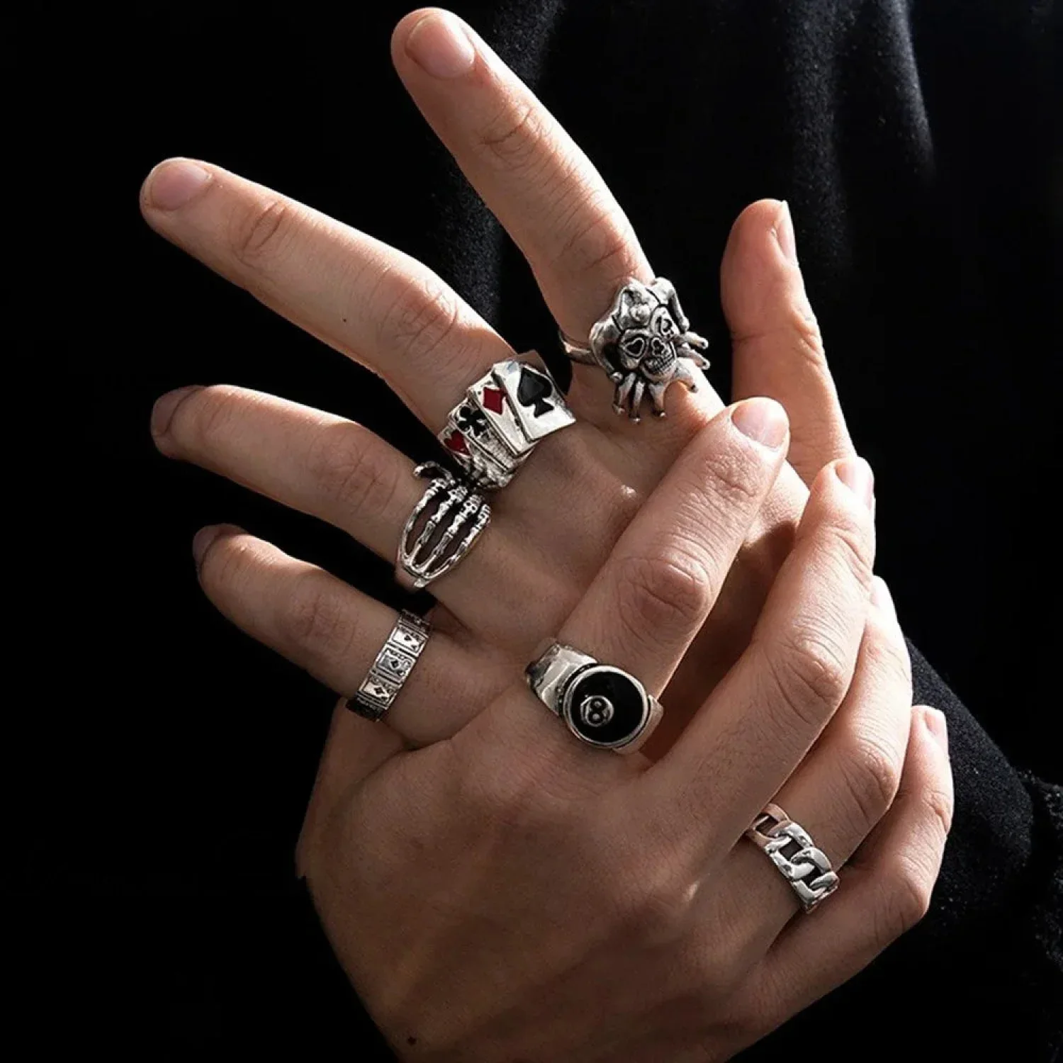 Y2K Rebel Rap Gothic Spider Ring - Image 4