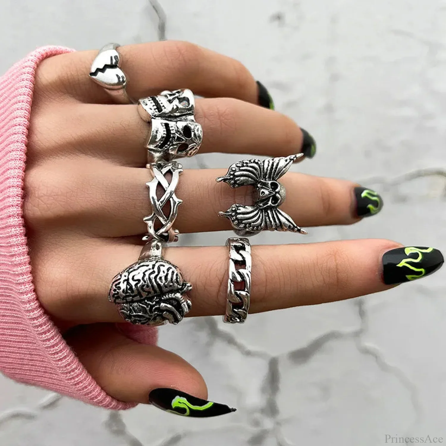 Y2K Rebel Rap Gothic Spider Ring - Image 5