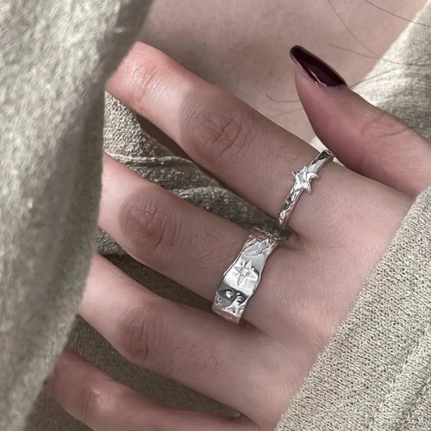 Y2K Rebel Unpredictable Star Gothic Ring - Image 2