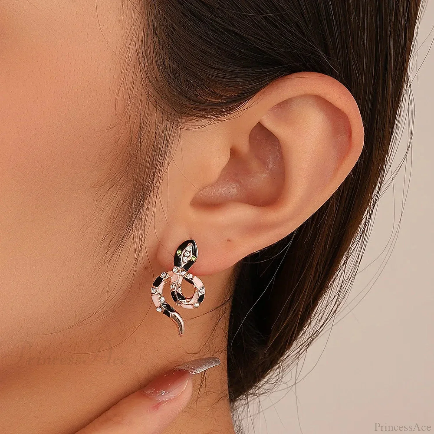 Y2K Spike Rivet Sphere Embrace Hoop Earring - Image 2