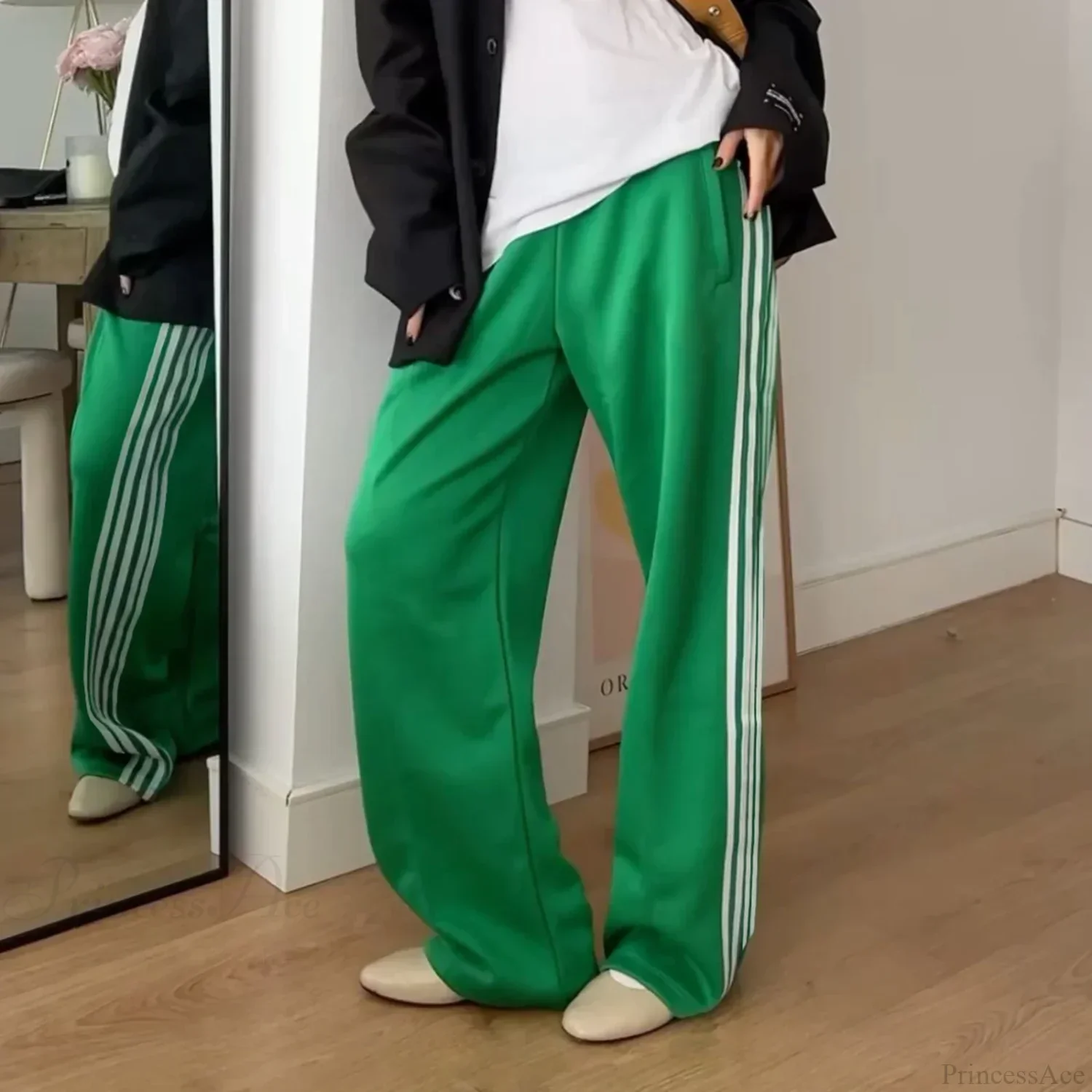 Y2K Striped Baggy Track Jogger Sweatpants Pant - Image 2