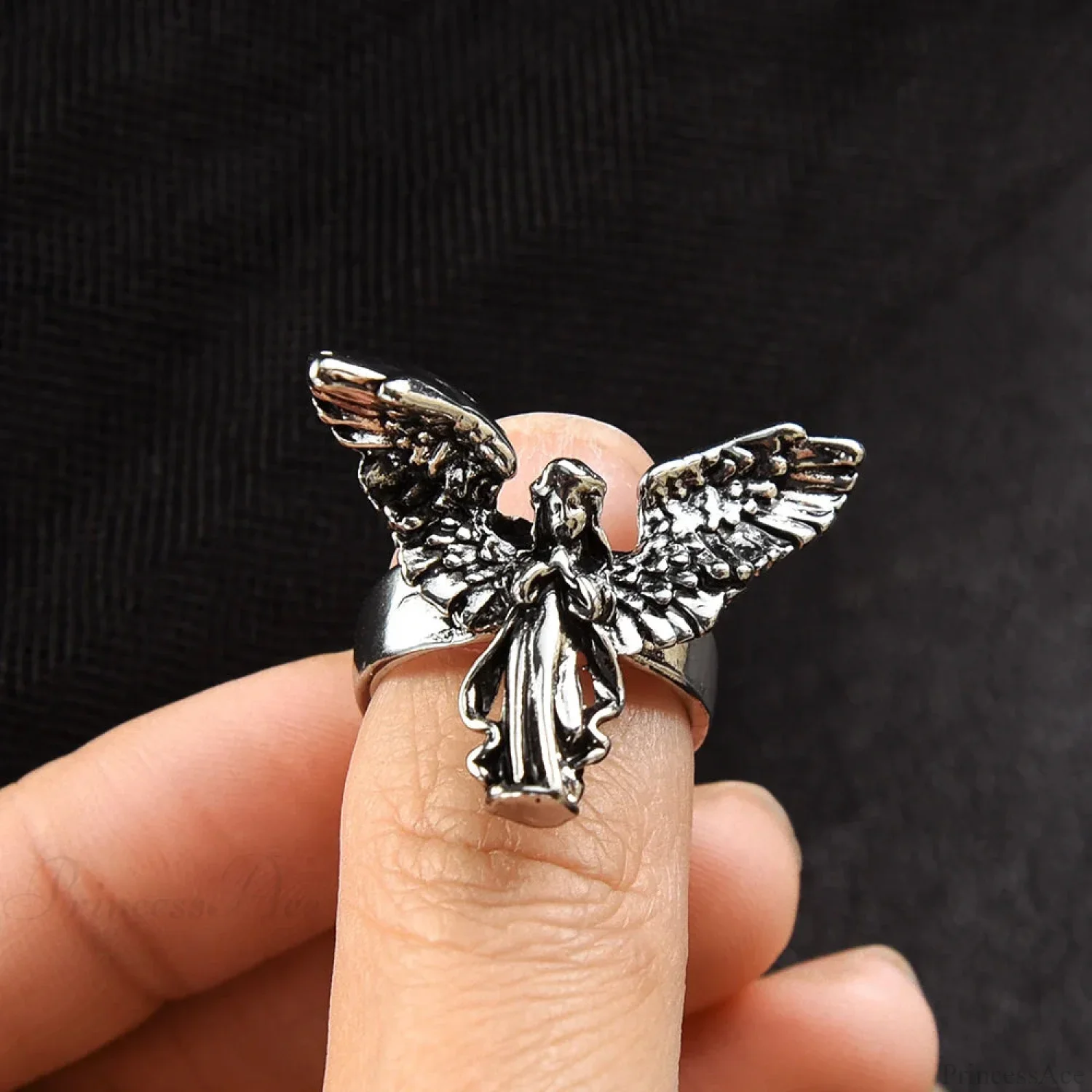 Y2K Transparent Heart Rebel Gothic Ring - Image 2