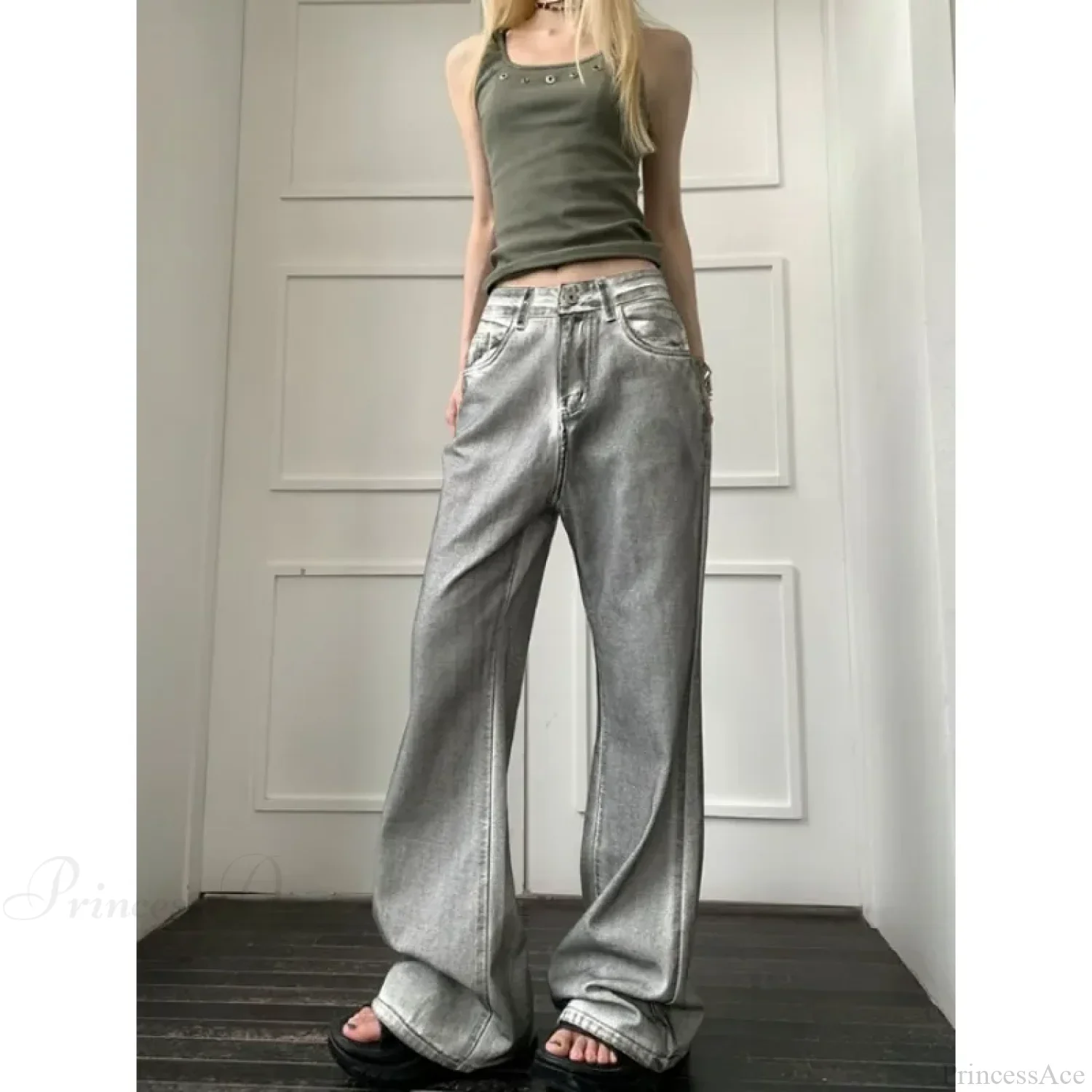 Y2K Vintage Loose Wide Leg Denim Pants - Image 2