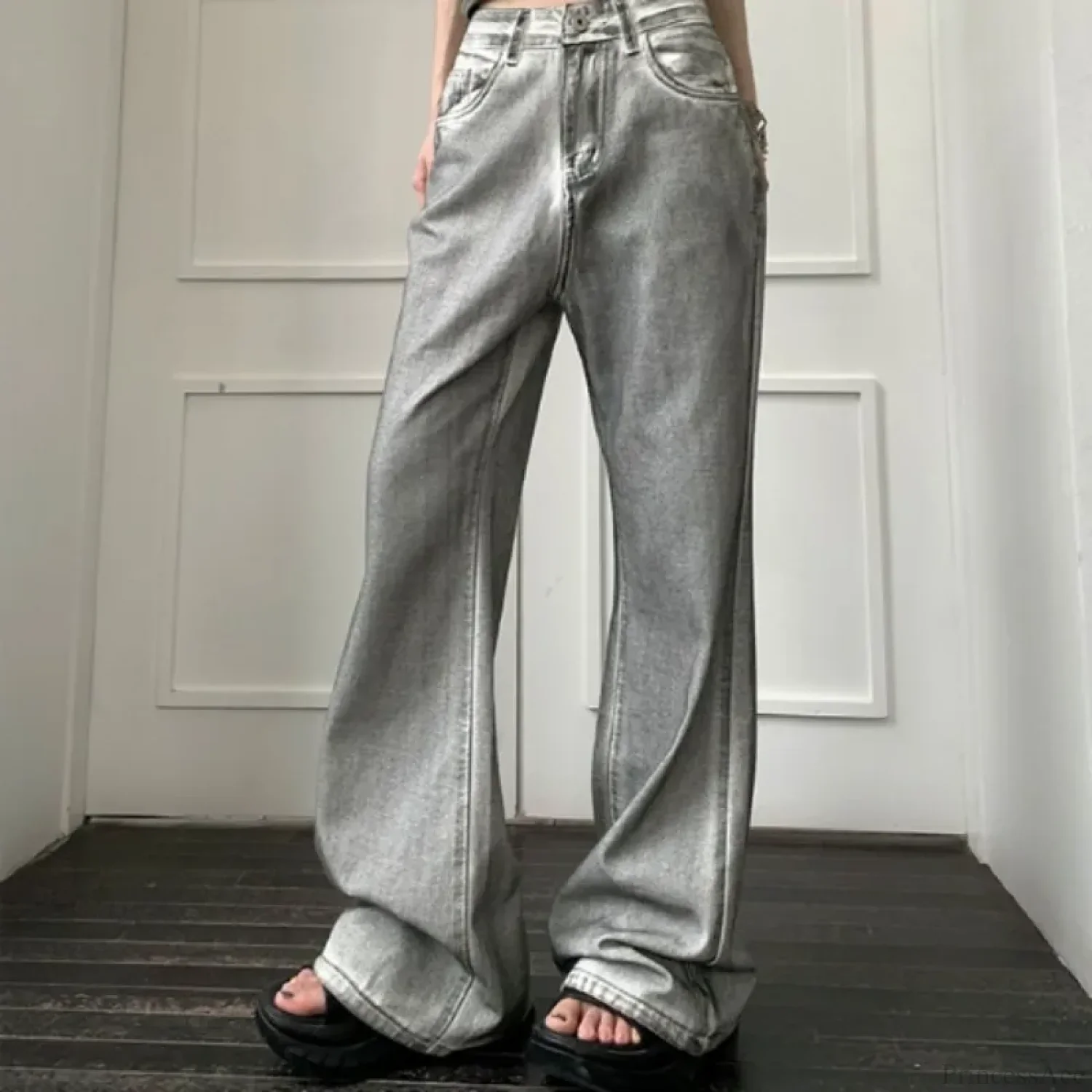 Y2K Vintage Loose Wide Leg Denim Pants - Image 6