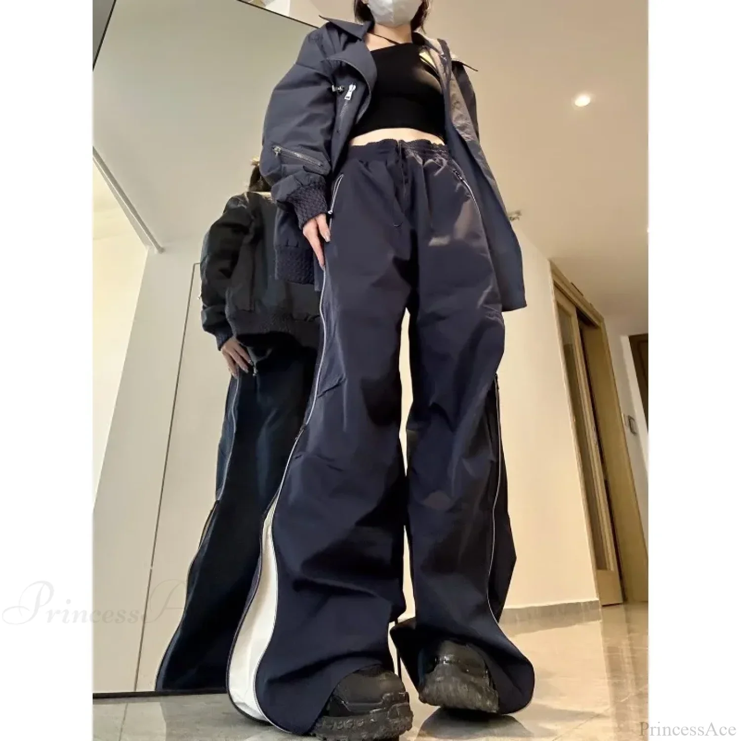 Y2K Wide Leg Cargo Sweatpants Pants - Image 4