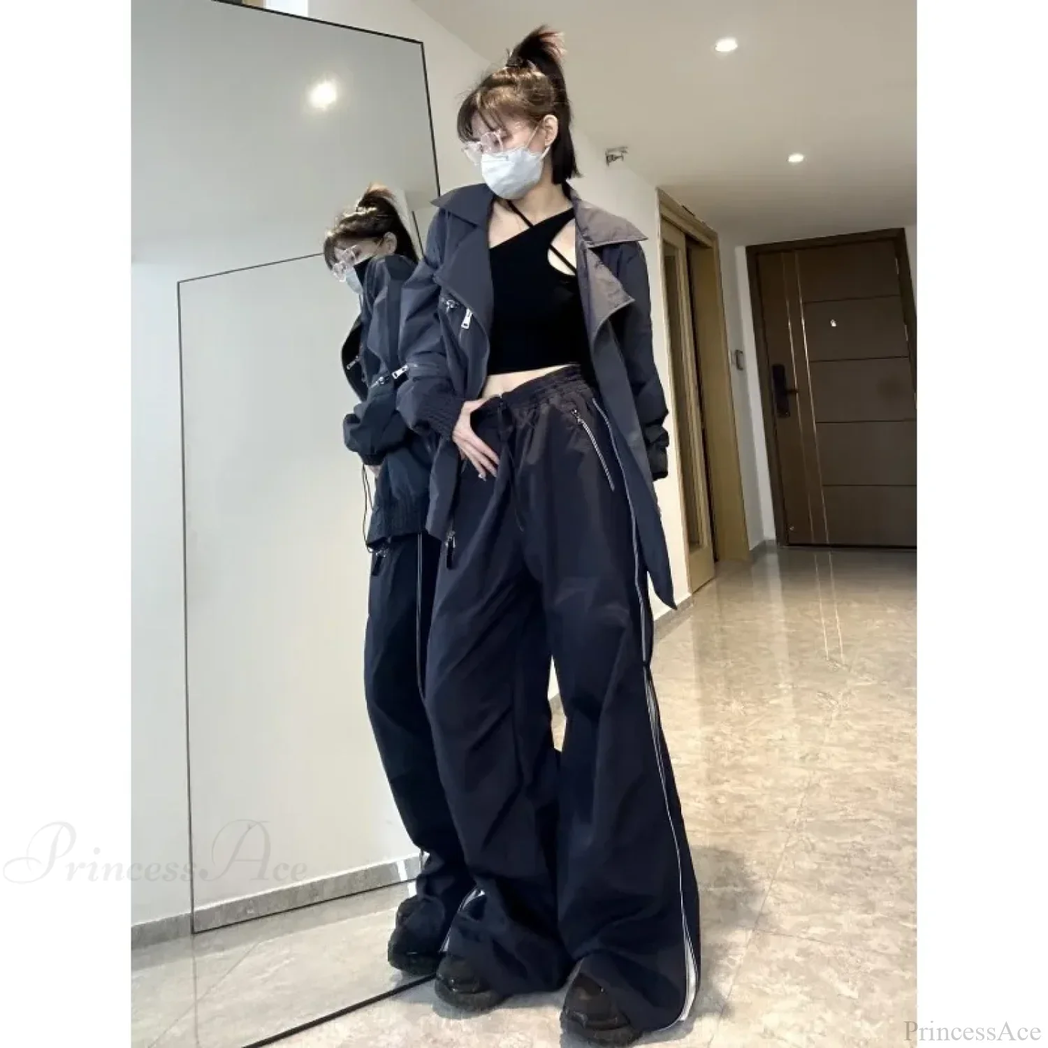 Y2K Wide Leg Cargo Sweatpants Pants - Image 5