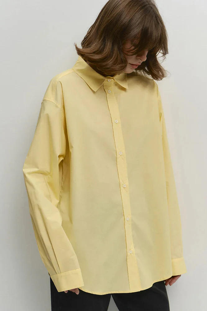 Yellow Cotton Button-Up Blouse - Image 2