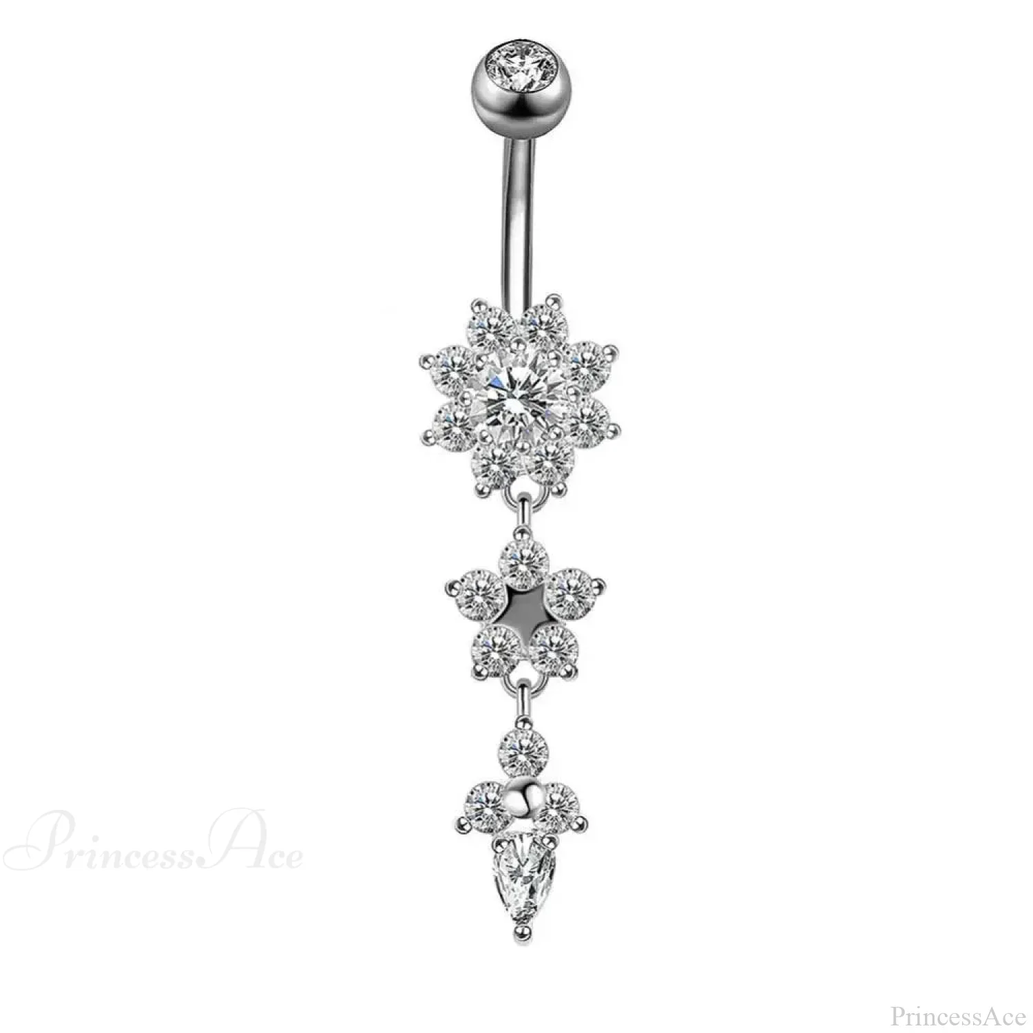 Yellow CZ Butterfly Heart Gothic Belly Ring - Image 6
