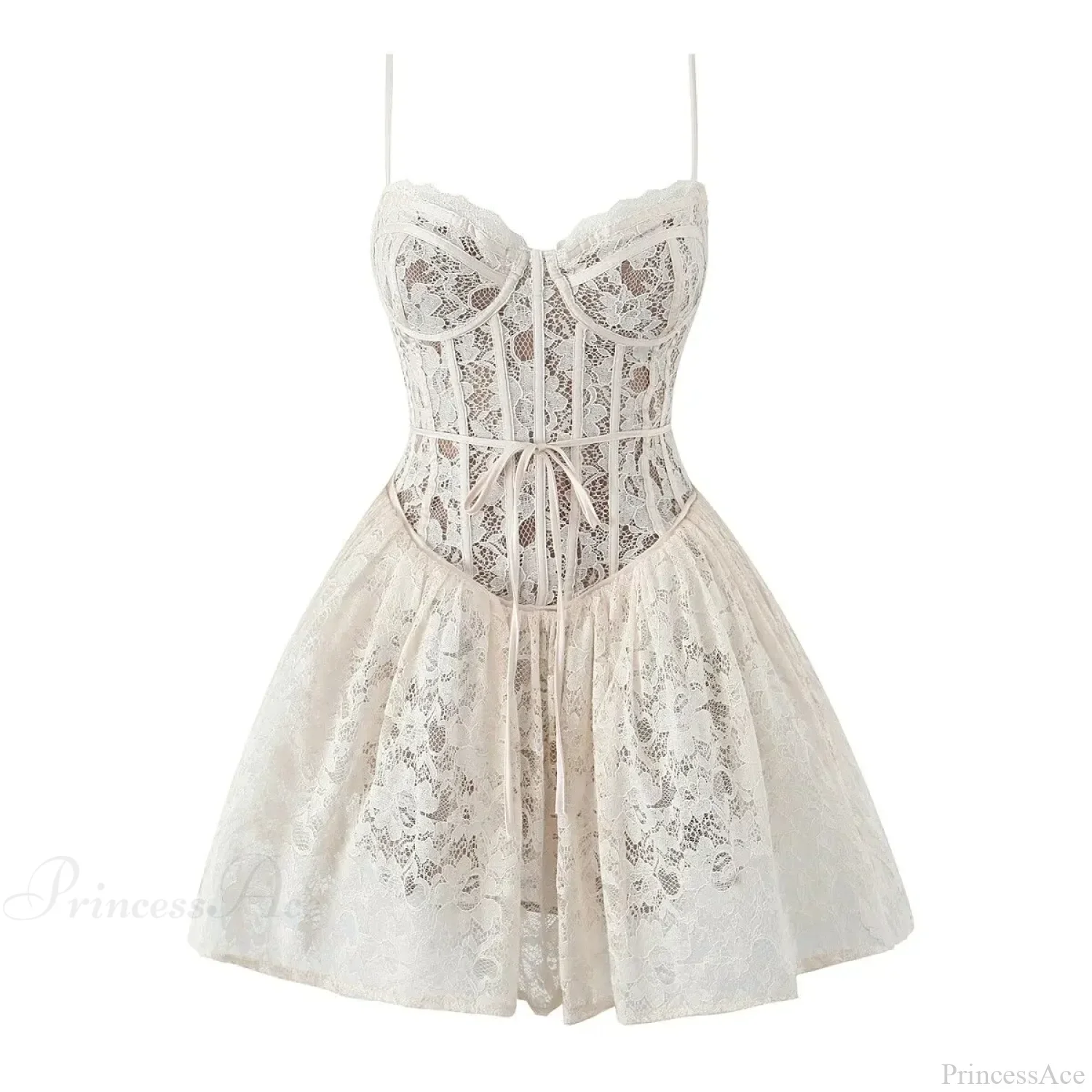 Sexy Lace Sling Low Waist Floral Dress - Image 2