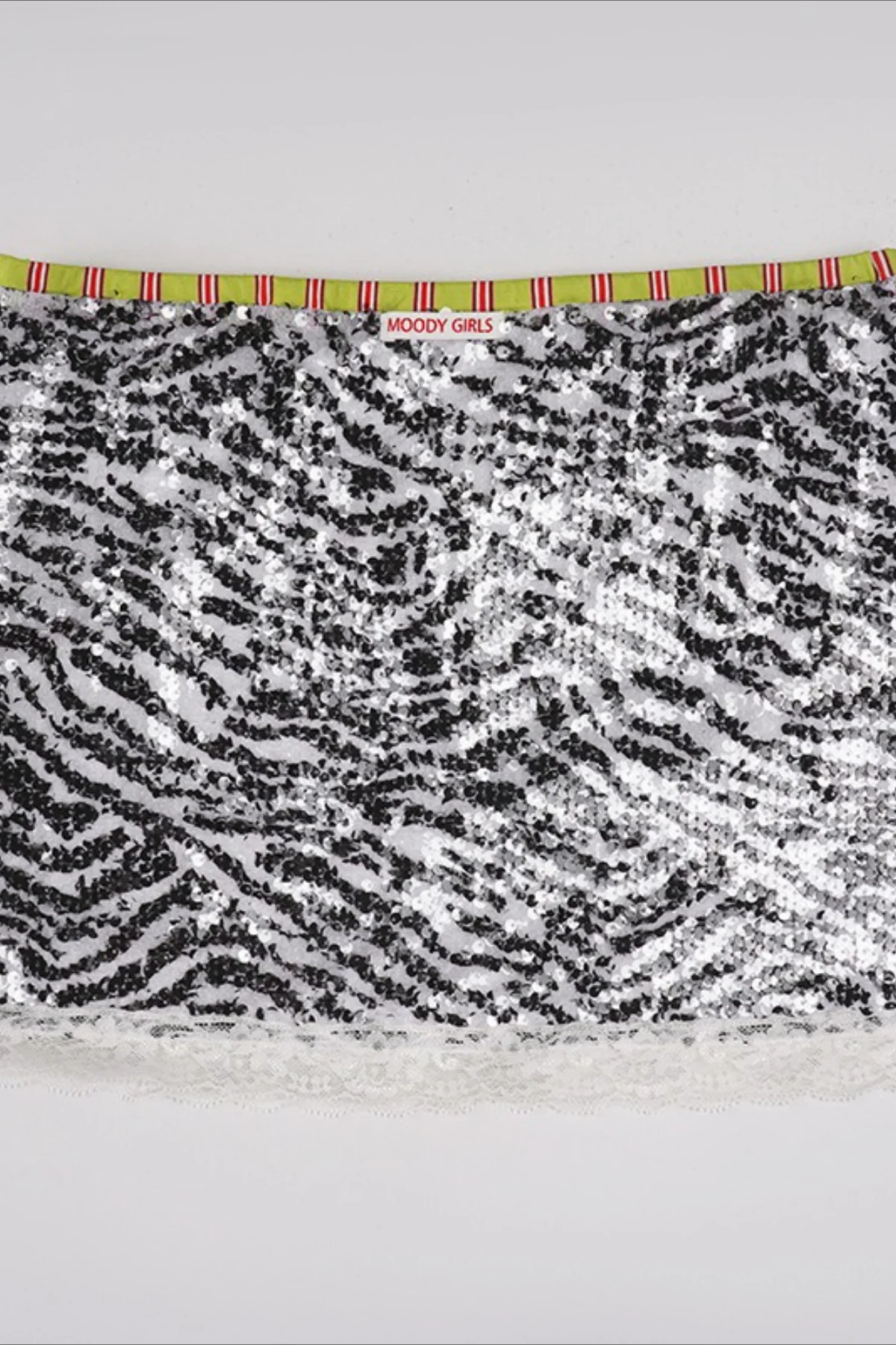 Zebra Sequin Lace Patchwork Bodycon Skirt - Image 6