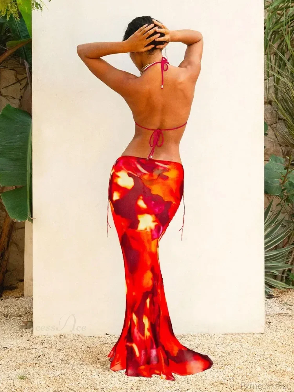 Zebra Stripe Skirt Three Piece Swimsuit - Image 2